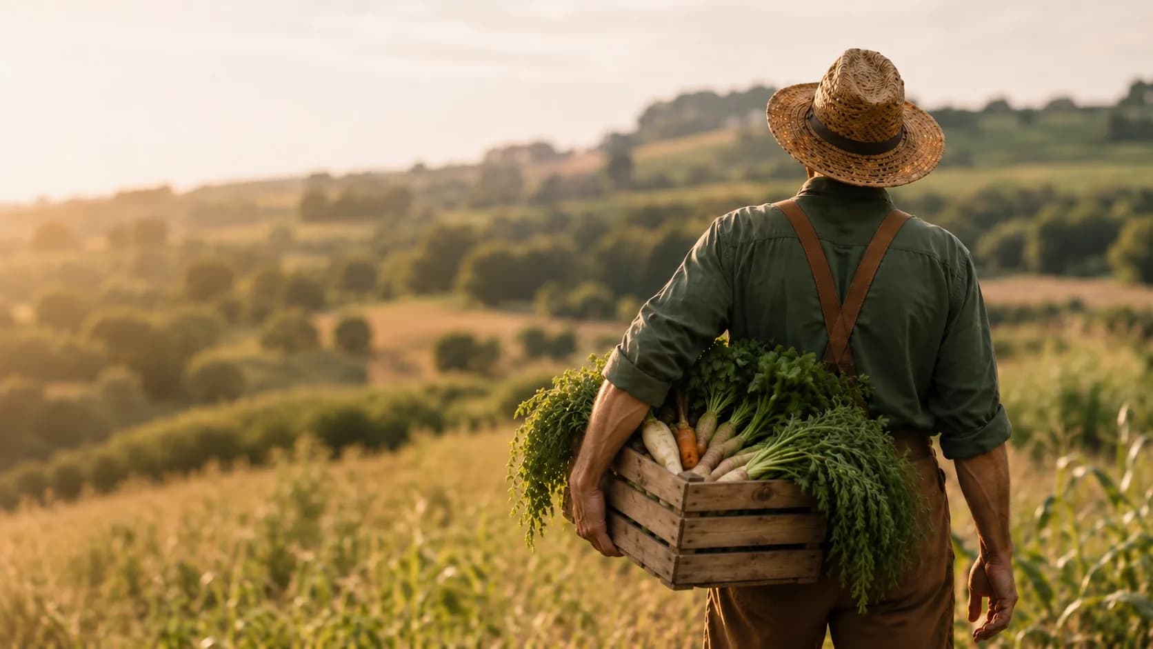 Produttore biologico al lavoro